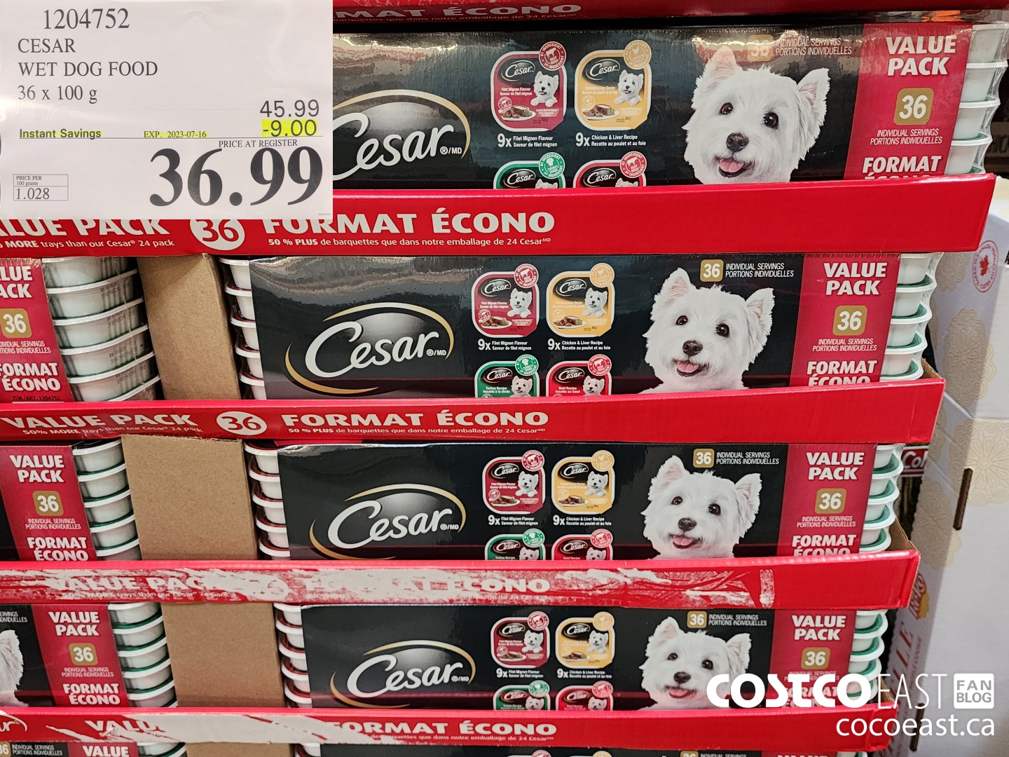 Cesar dog shop food costco