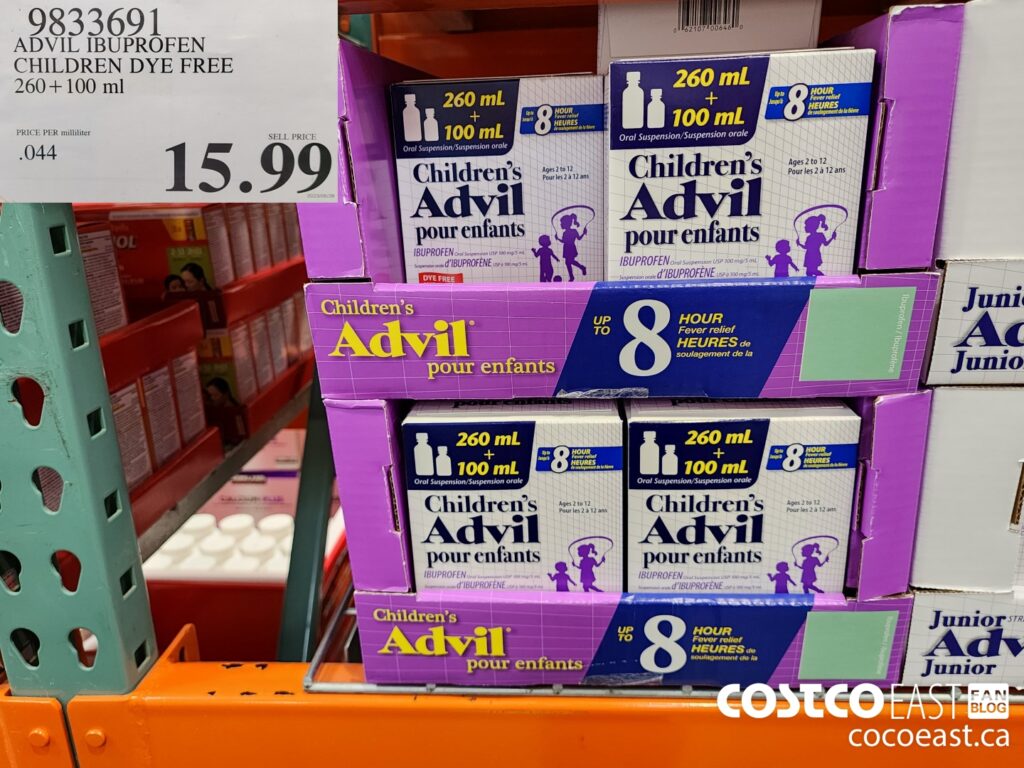 9833691 CHILDREN S ADVIL ORAL SUSPENSION IBUPROFEN 260 100ML 15 99 Costco East Fan Blog