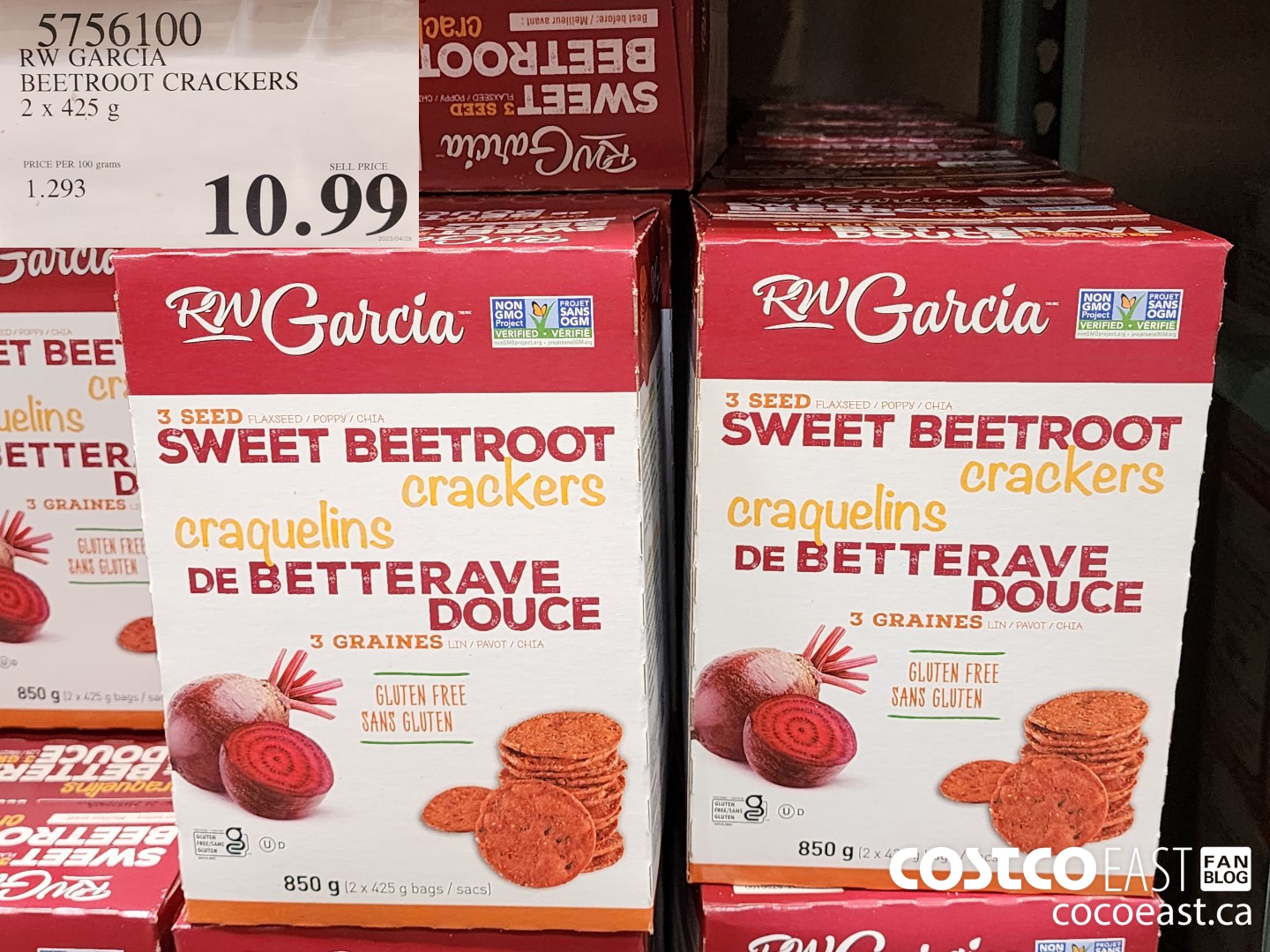 5756100 RW GARCIA BEETROOT CRACKERS 2 x 425 G 10 99 Costco East Fan Blog