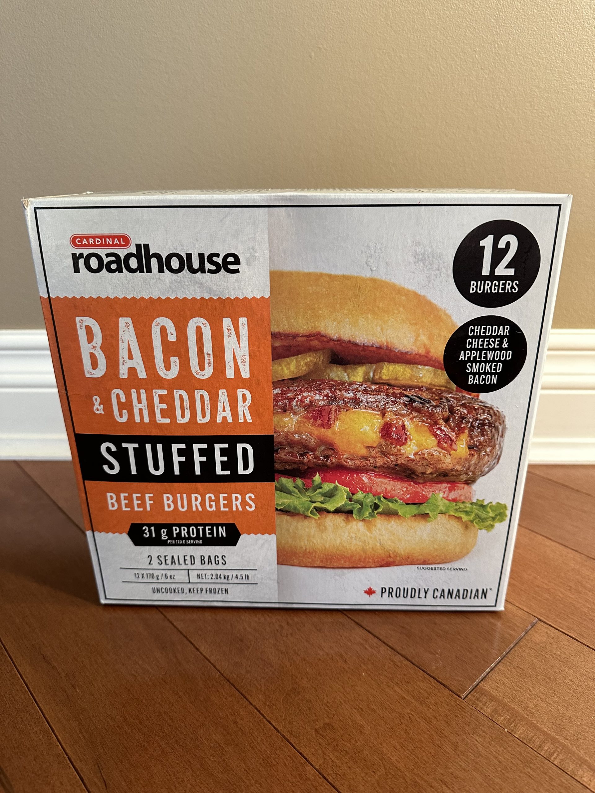 Natalie reviews Roadhouse Bacon Cheddar Stuffed Burgers Costco East