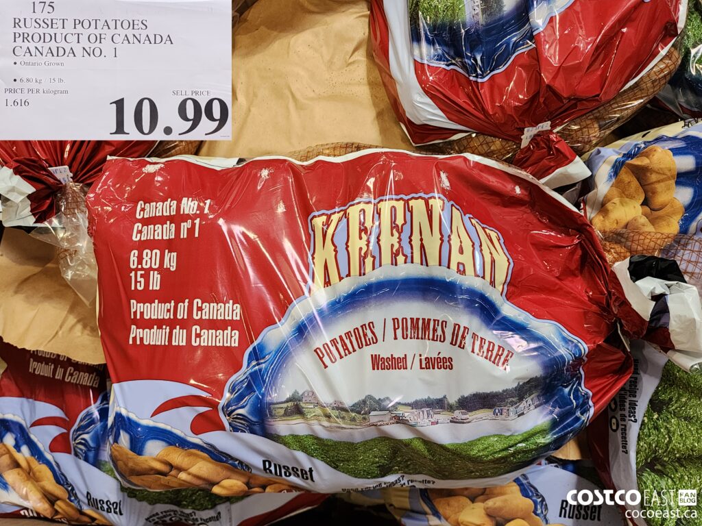 175 RUSSET POTATOES PRODUCT OF CANADA CANADA NO 1 9 99 Costco East Fan Blog