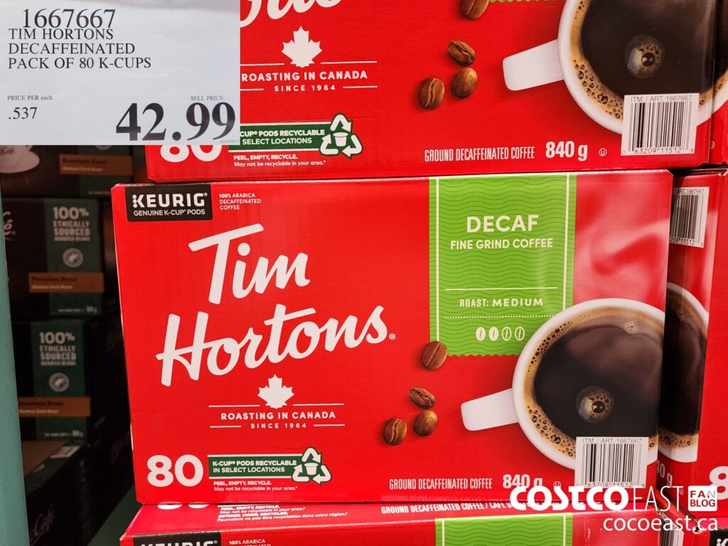 1667667 TIM HORTONS DECAFFEINATED PACK OF 80 K CUPS 42 99 - Costco East ...