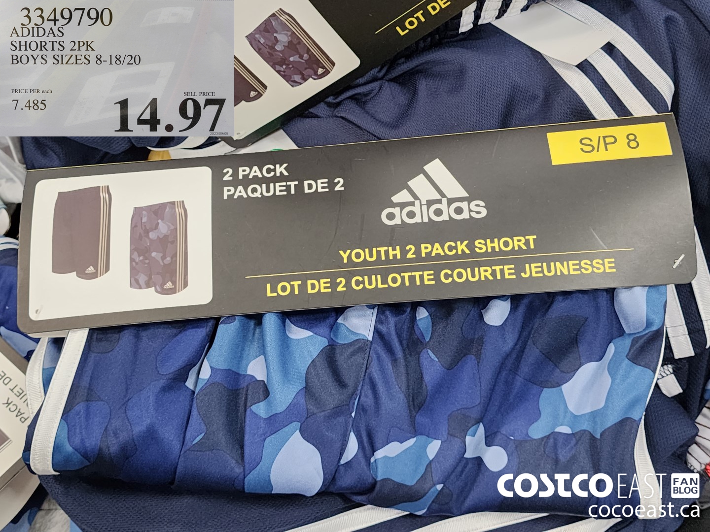 3349790 ADIDAS SHORTS 2PK BOYS SIZES 8 18 20 14 97 Costco East Fan Blog