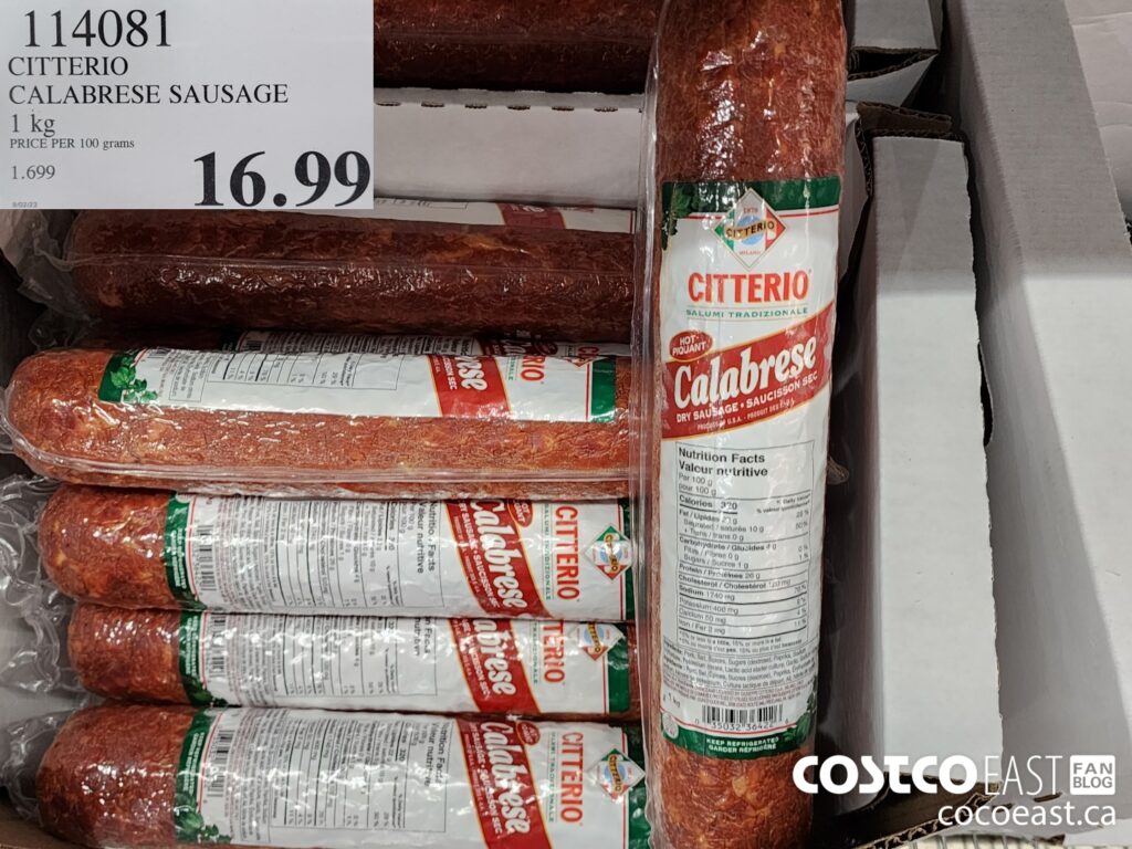 1140381 CITTERIO CALABRESE SAUSAGE 1 KG 16 99 - Costco East Fan Blog
