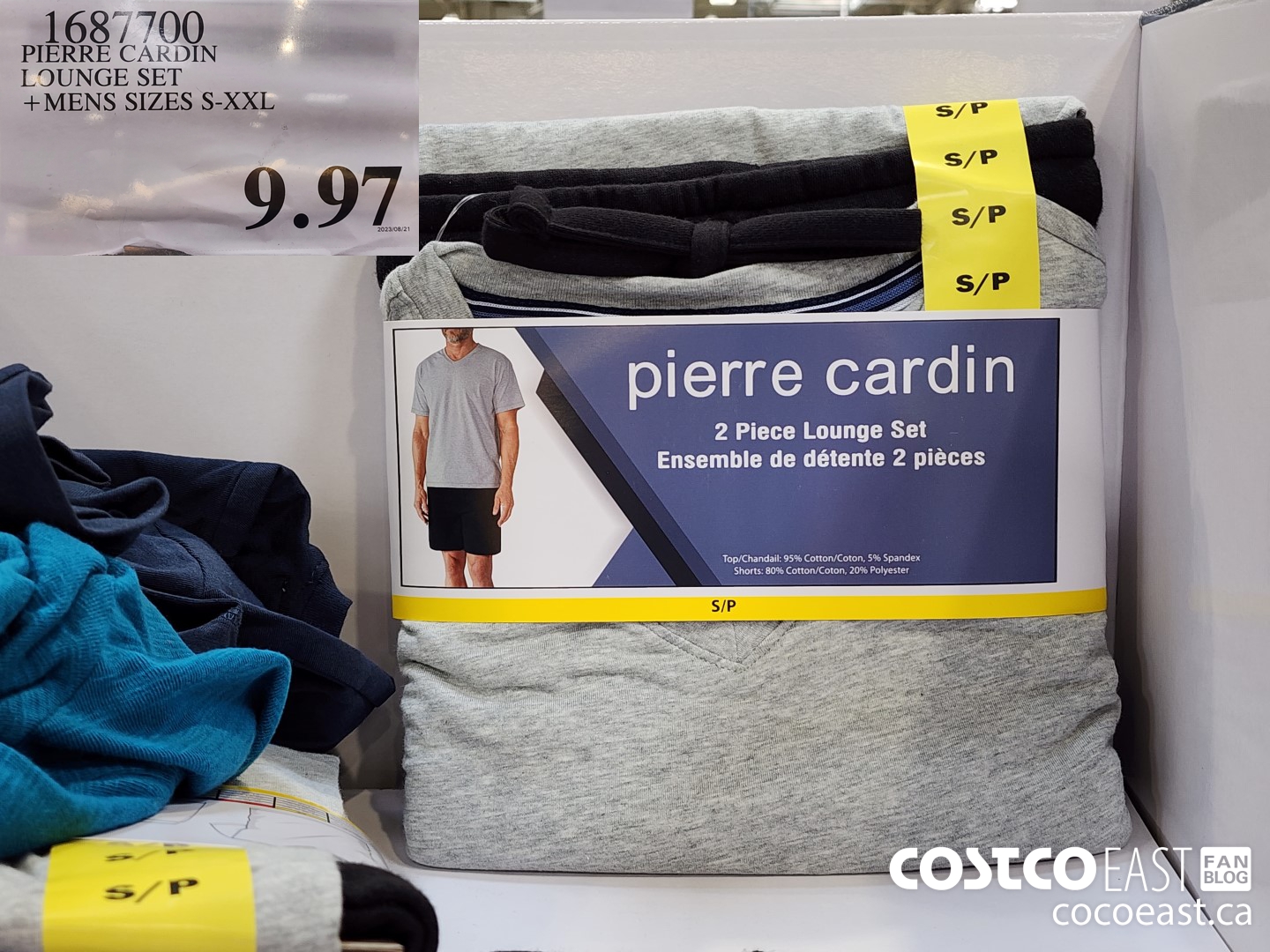 1687700 PIERRE CARDIN LOUNGE SET MENS SIZES S XXL 9 97 - Costco East ...