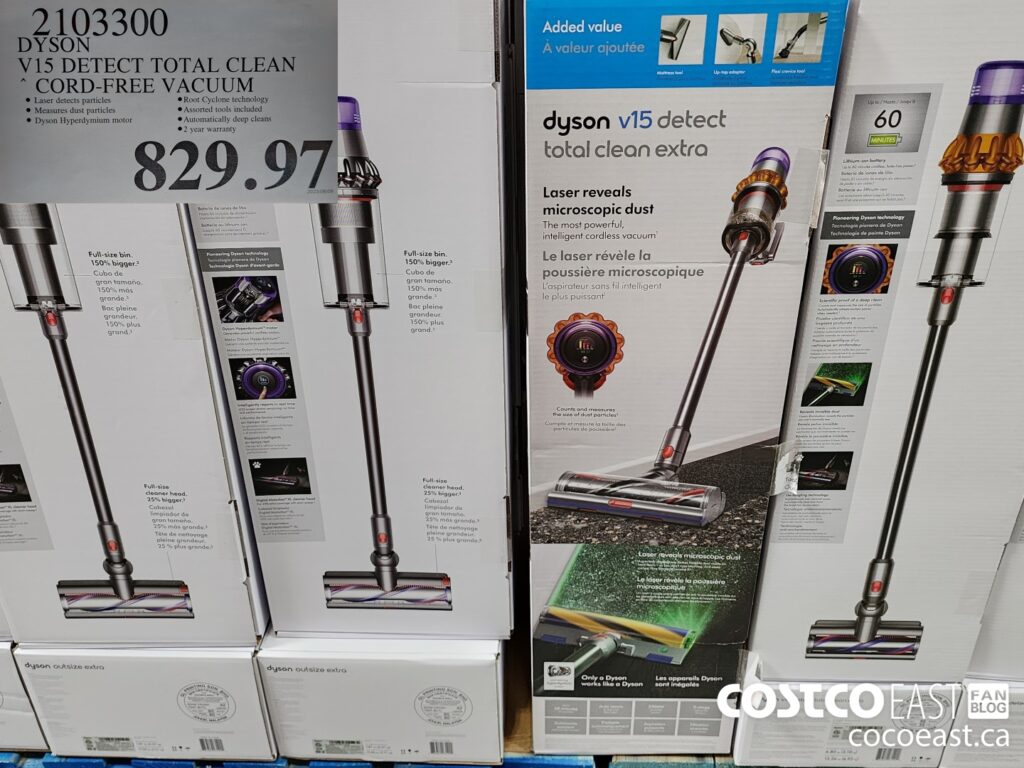 2103300 DYSON V15 DETECT TOTAL CLEAN CORD FREE VACUUM 829 97 - Costco ...