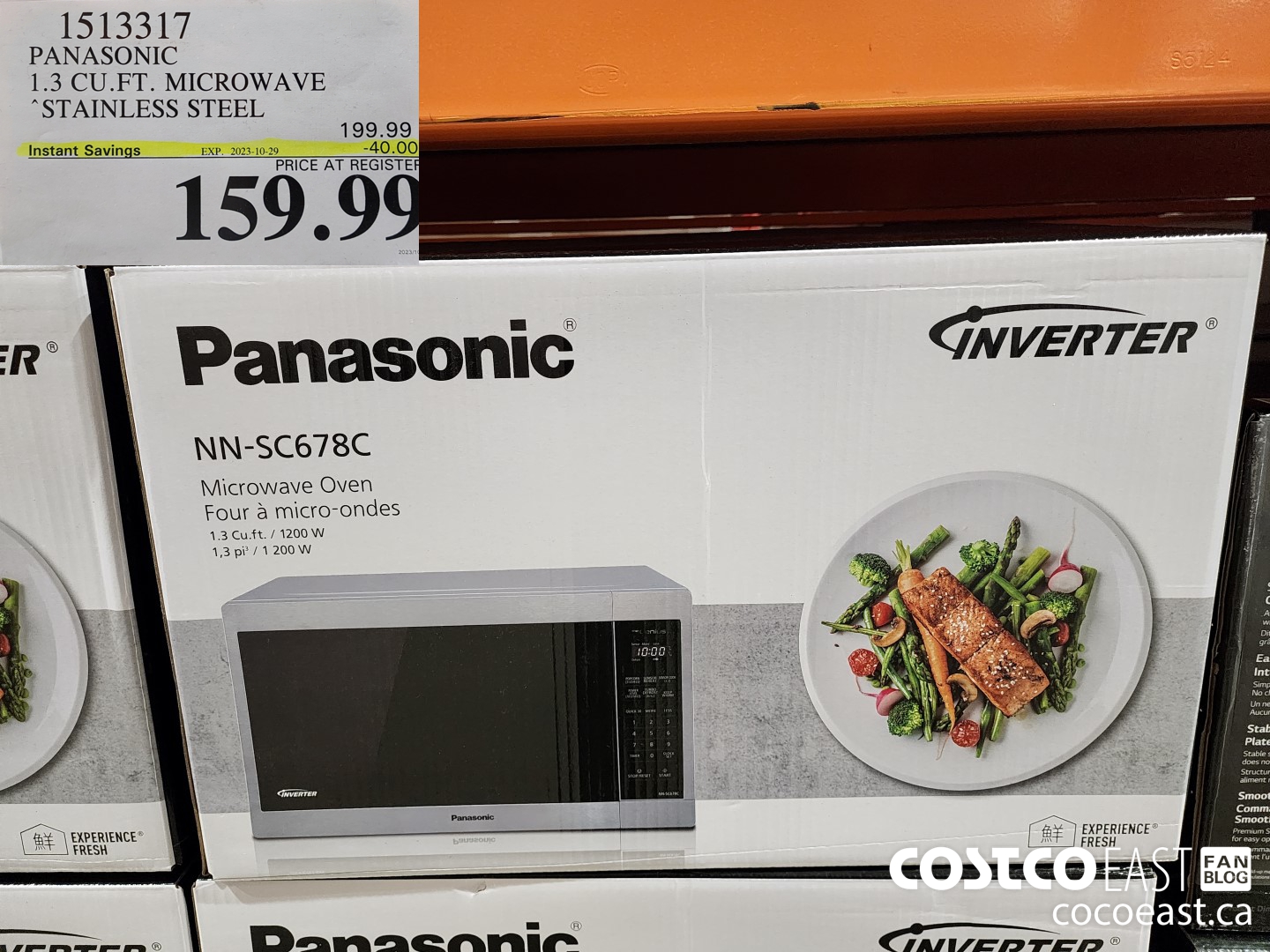 1513317 PANASONIC 1 3 CU FT MICROWAVE STAINLESS STEEL 40 00 INSTANT
