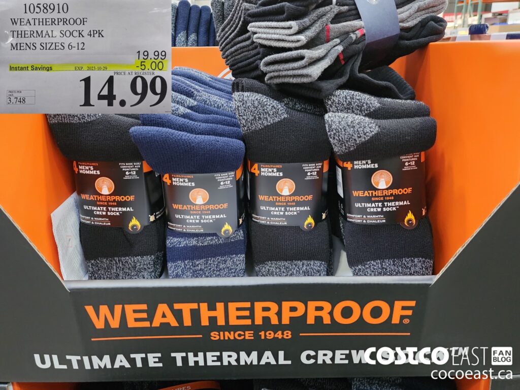 1058910 WEATHERPROOF THERMAL SOCK 4PK MENS SIZES 6 12 5 00 INSTANT SAVINGS EXPIRES ON 2023 10 29