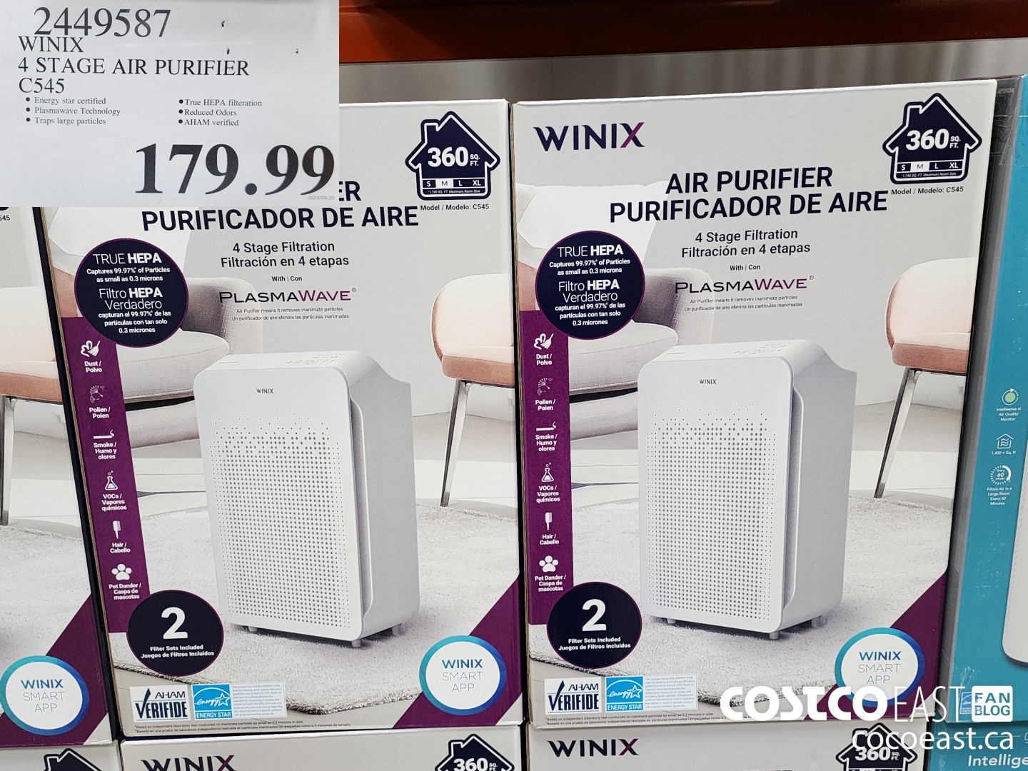 2449587 WINIX 4 STAGE AIR PURIFIER C545 179 99 Costco East Fan Blog