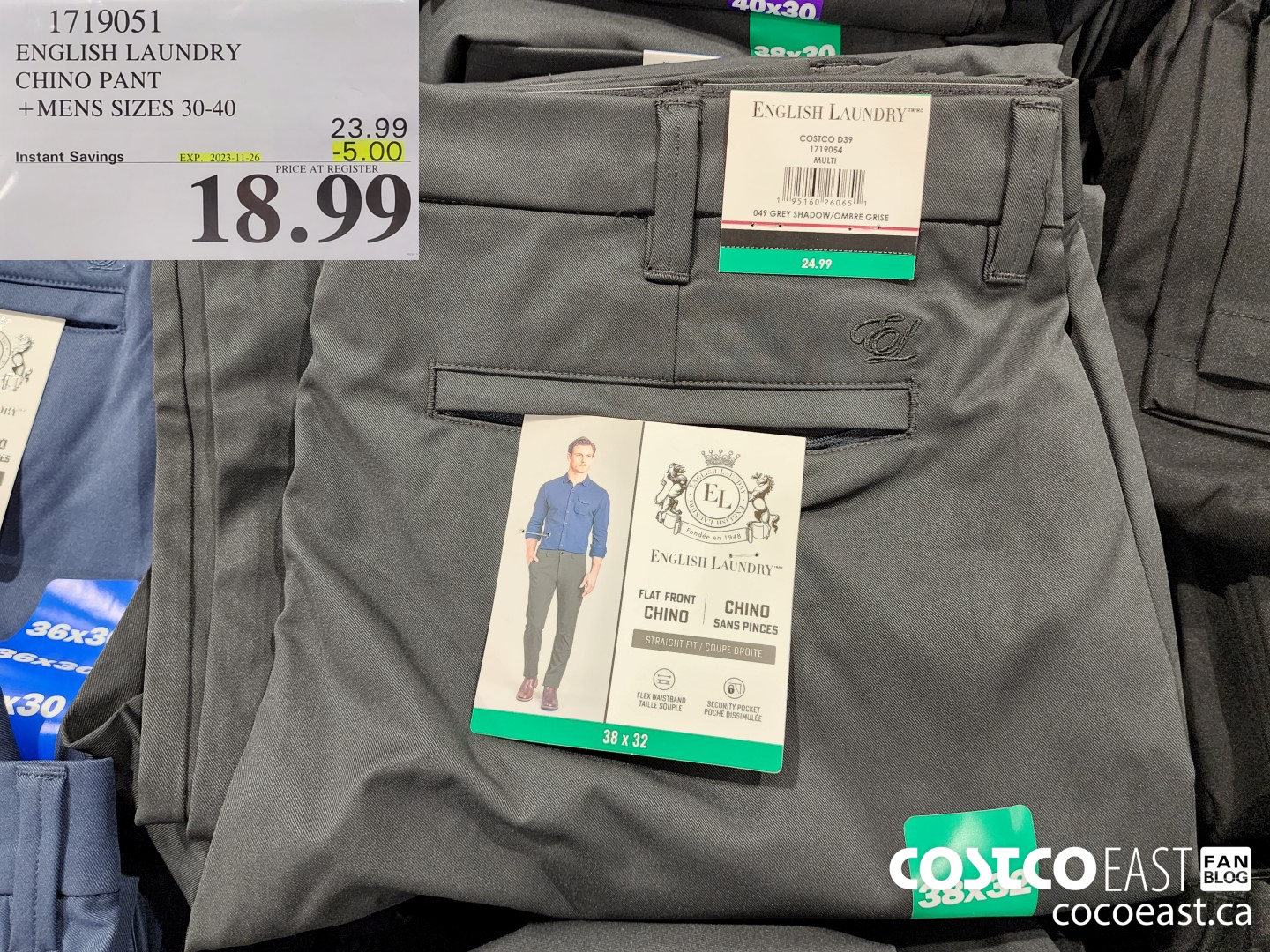 1719051 ENGLISH LAUNDRY CHINO PANT MENS SIZES 30 40 5 00