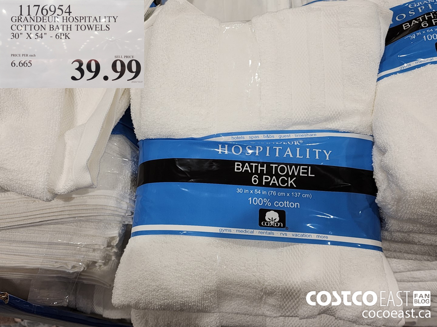 1176954 GRANDEULR HOSPITALITY COTTON BATH TOWELS 30 X 54 6PK 39 99 ...