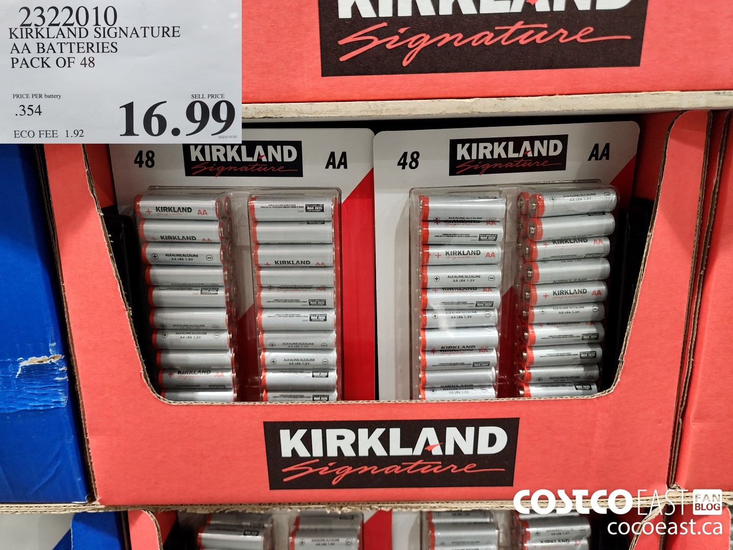 2322010 KIRKLAND SIGNATURE AA BATTERIES PACK OF 48 16 99 - Costco East ...