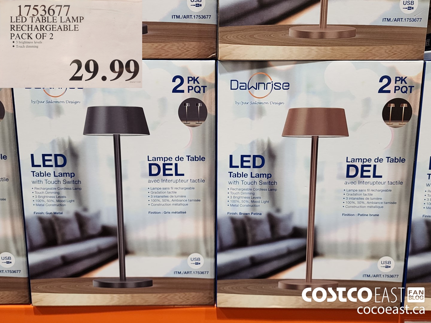 1753677 LED TABLE LAMP RECHARGEABLE PACK OF 2 29 99 - Costco East Fan Blog