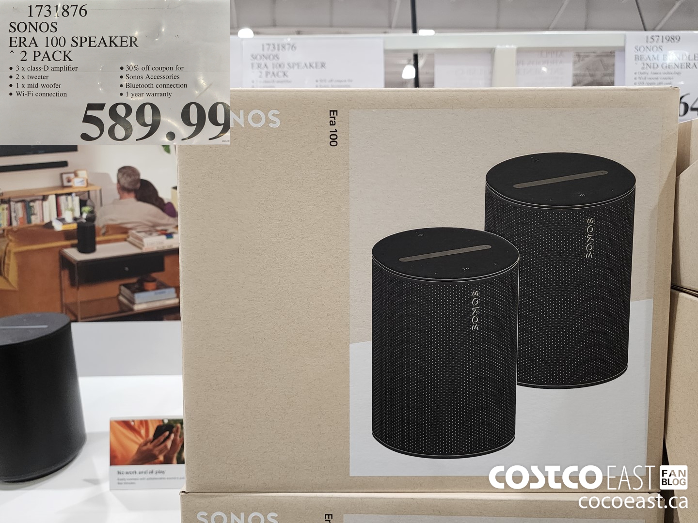 Sonos｜era 100 Sonos Era 100 (Black) Wireless powered speaker with Wi-Fi
