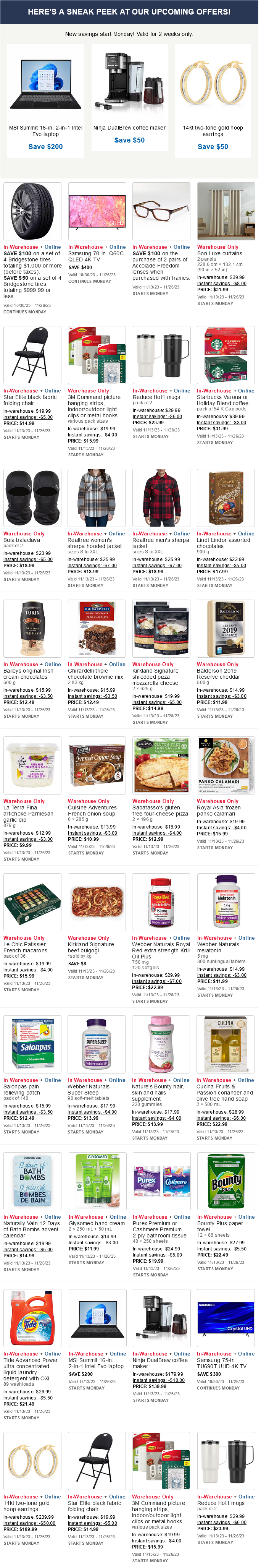 Costco weekend Sales Nov 17th - 19th 2023 – Ontario & Atlantic