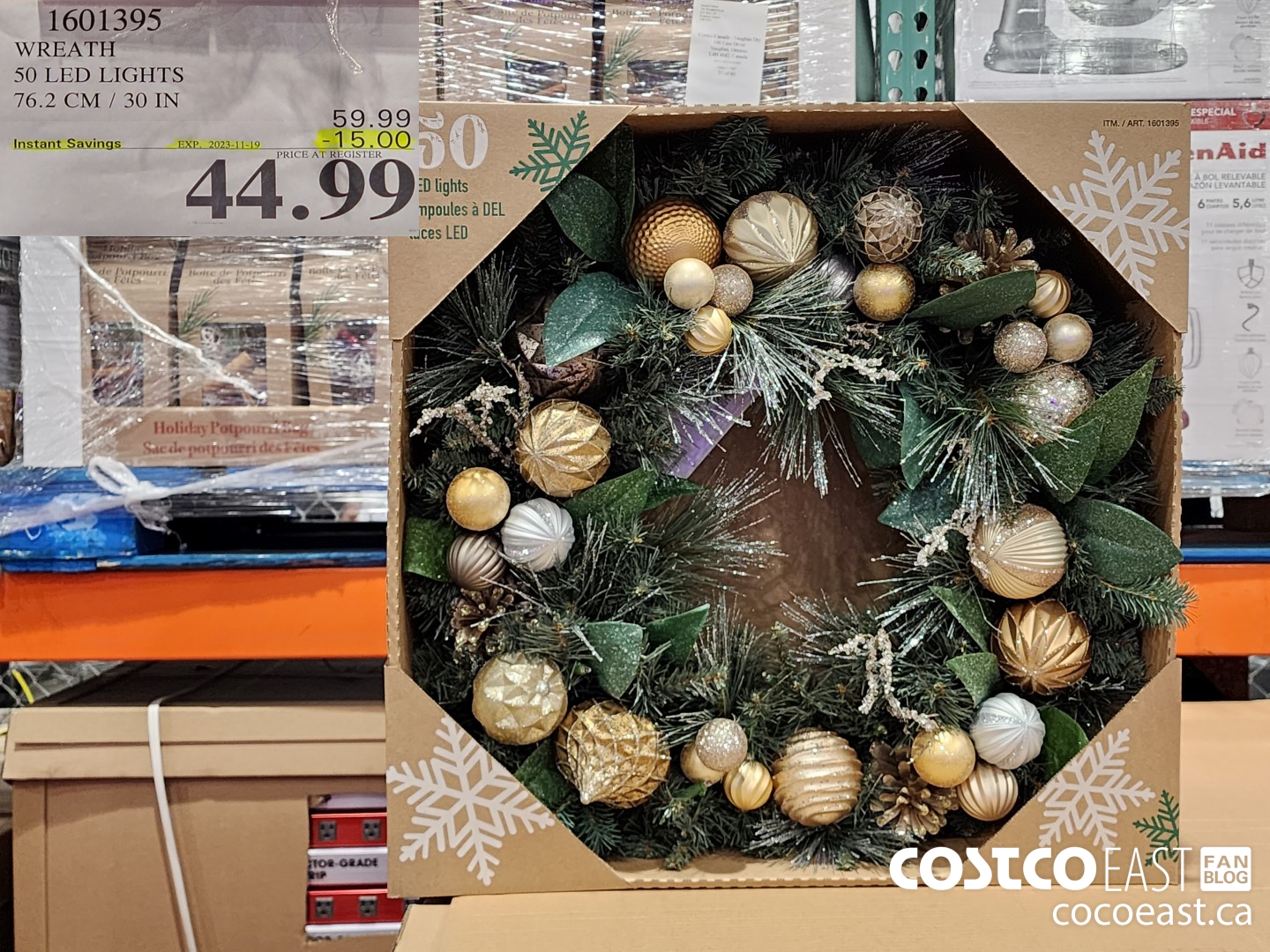 1601395 WREATH 50 LED LIGHTS 76.2 CM / 30 IN ($15.00 INSTANT SAVINGS EXPIRES ON 2023-11-19) $44.99
