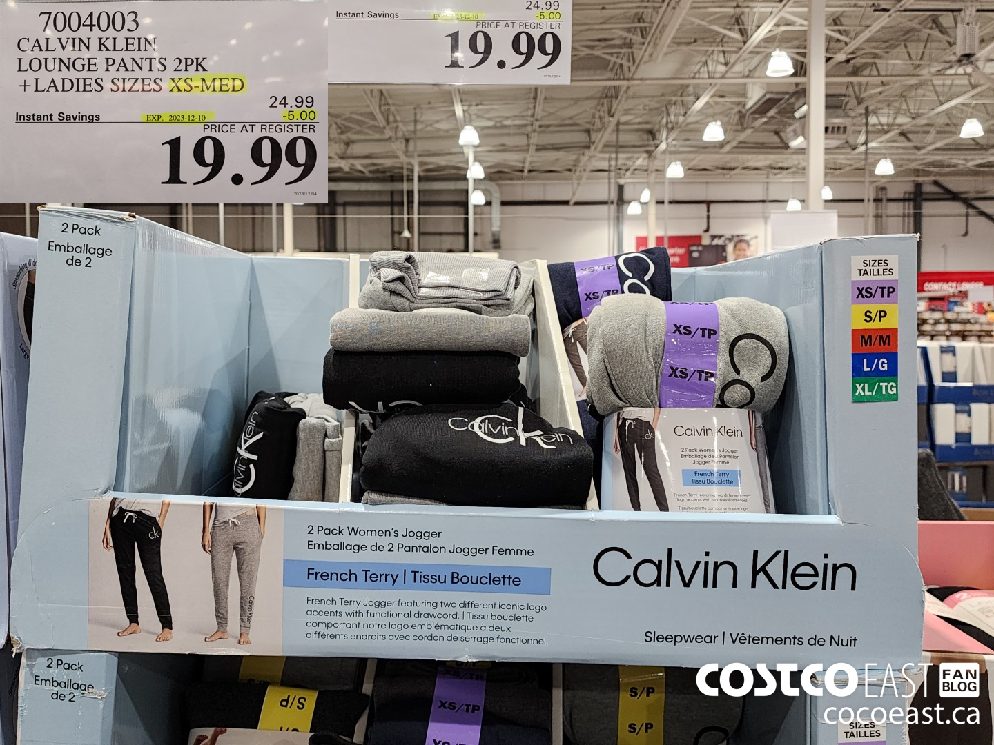 7004003 CALVIN KLEIN LOUNGE PANTS 2PK LADIES SIZES XS MED 5 00 INSTANT SAVINGS EXPIRES ON 2023 12 10 19 99 Costco East Fan Blog