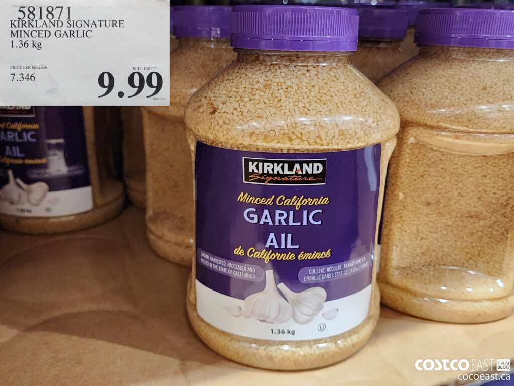 581871 KIRKLAND SIGNATURE MINCED GARLIC 1 36 KG 9 99 Costco East Fan Blog