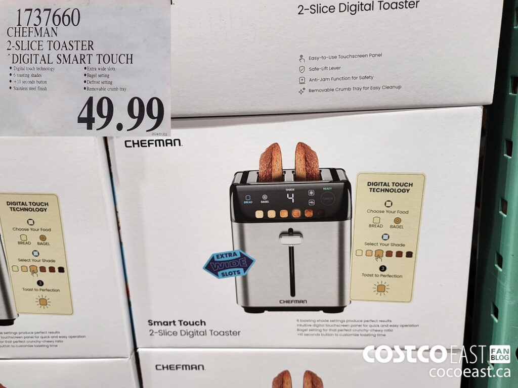 1737660 CHEFMAN 2 SLICE TOASTER DIGITAL SMART TOUCH 49 99 Costco East