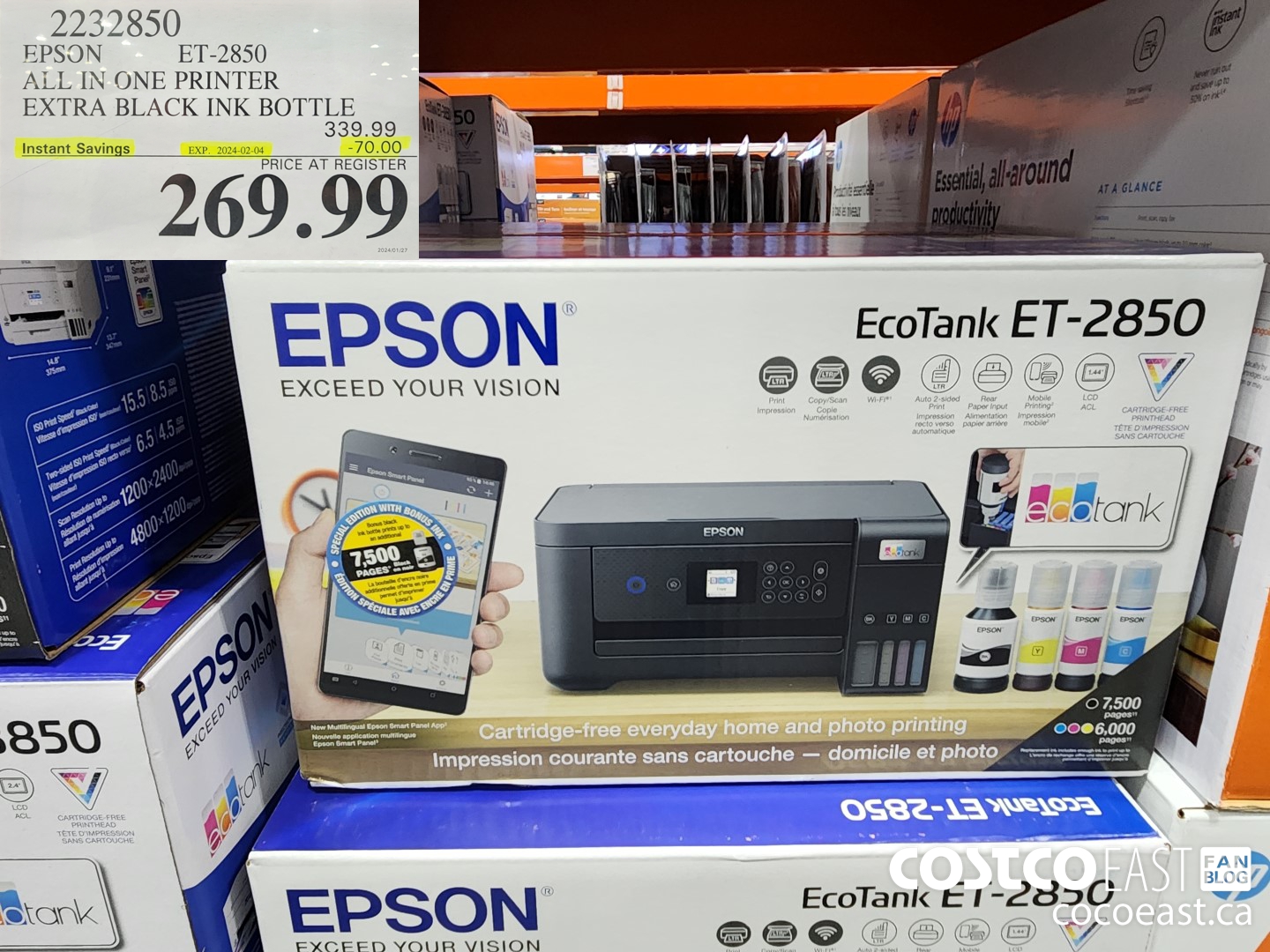 2232850 EPSON ET 2850 ALL IN ONE PRINTER EXTRA BLACK INK BOTTLE 70 00