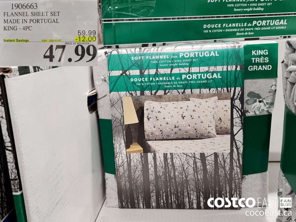 1906663 FLANNEL SHEET SET MADE IN PORTUGAL KING 4PC 12 00 INSTANT