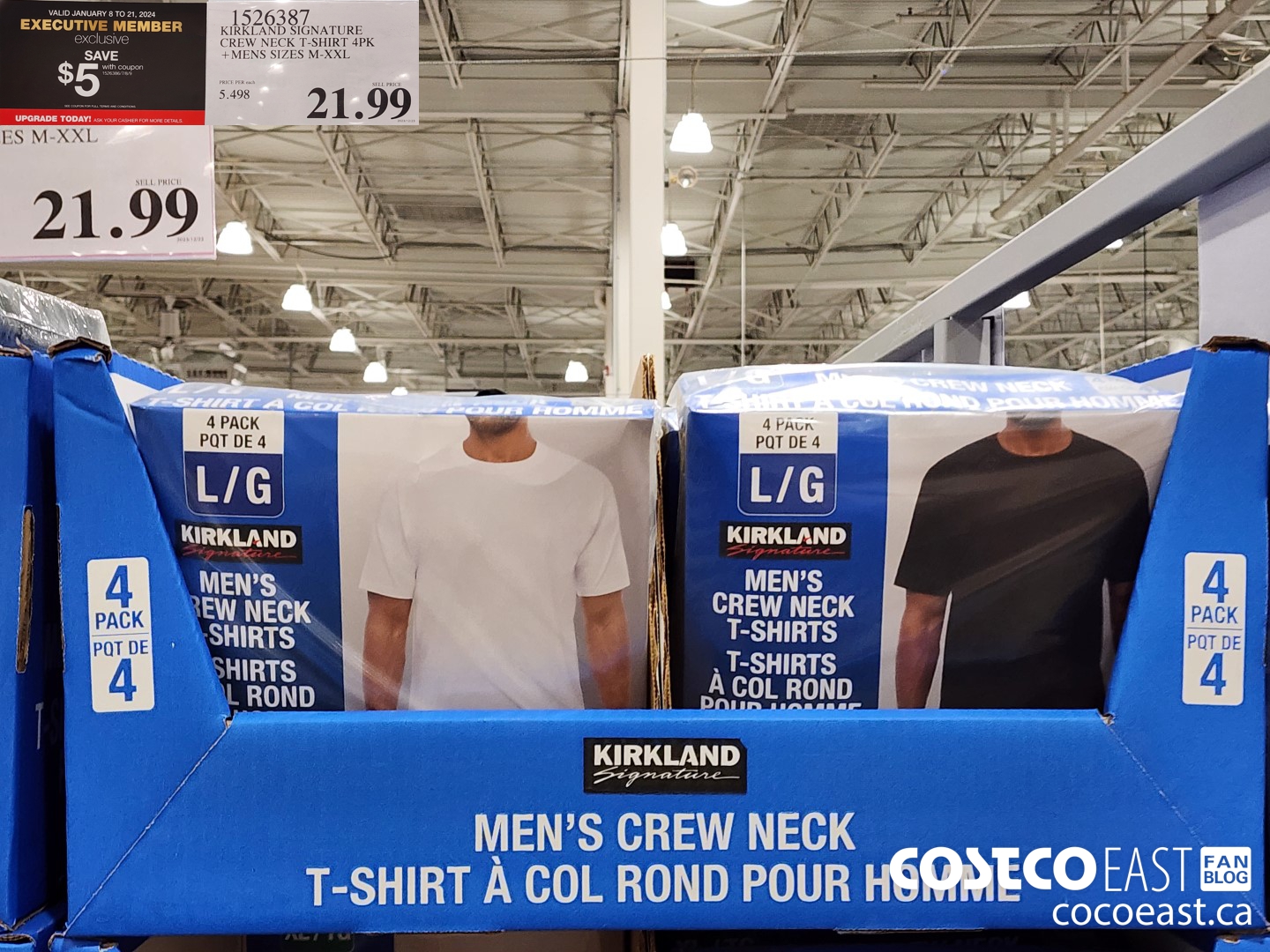1526387 KIRKLAND SIGNATURE CREW NECK T SHIRT 4PK MENS SIZES M XXL 5 00 INSTANT SAVINGS EXPIRES ON 2024 01 21 16 99 Costco East Fan Blog
