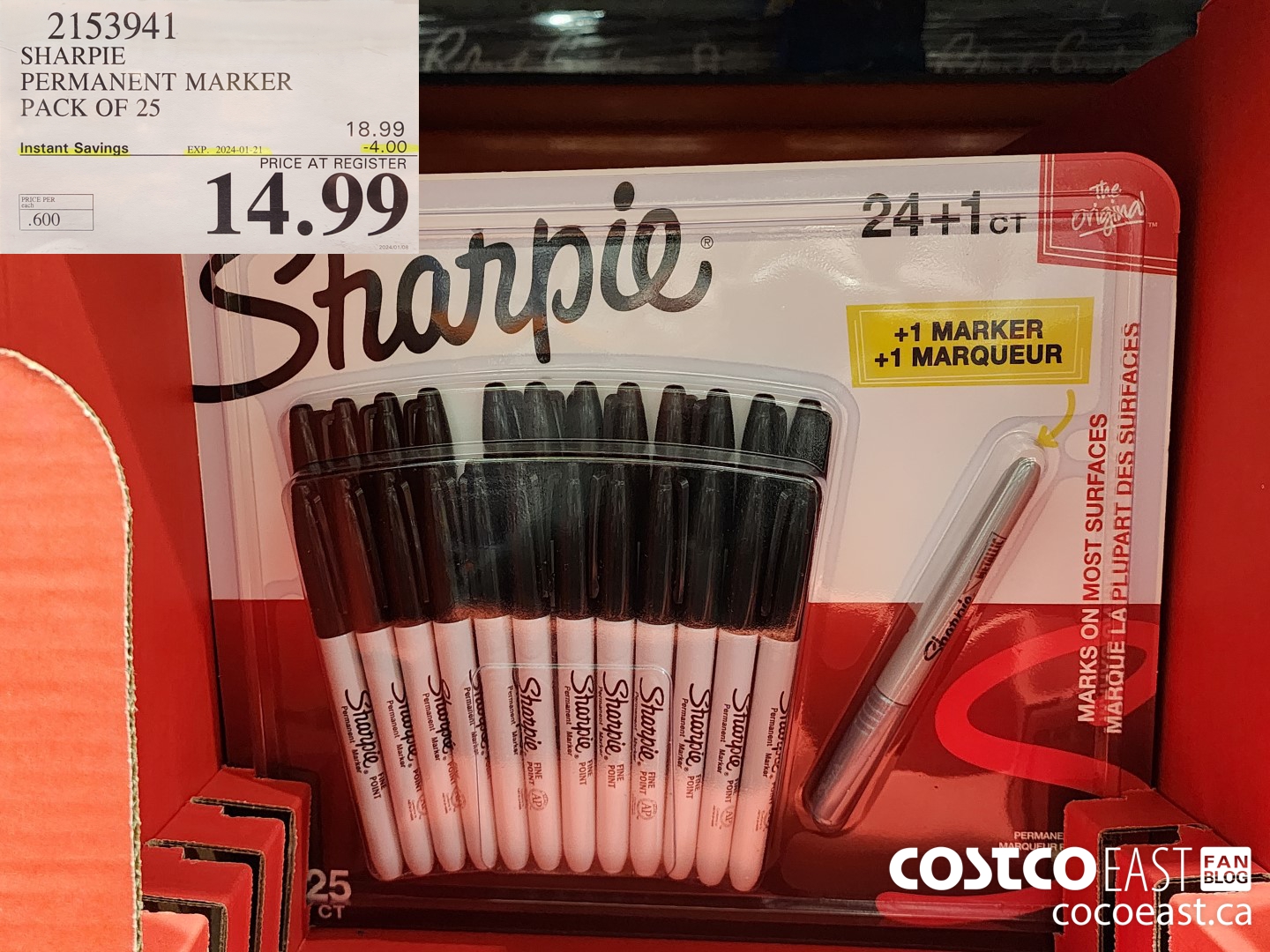 2153941 SHARPIE PERMINENT MARKER PACK OF 25 4 00 INSTANT SAVINGS
