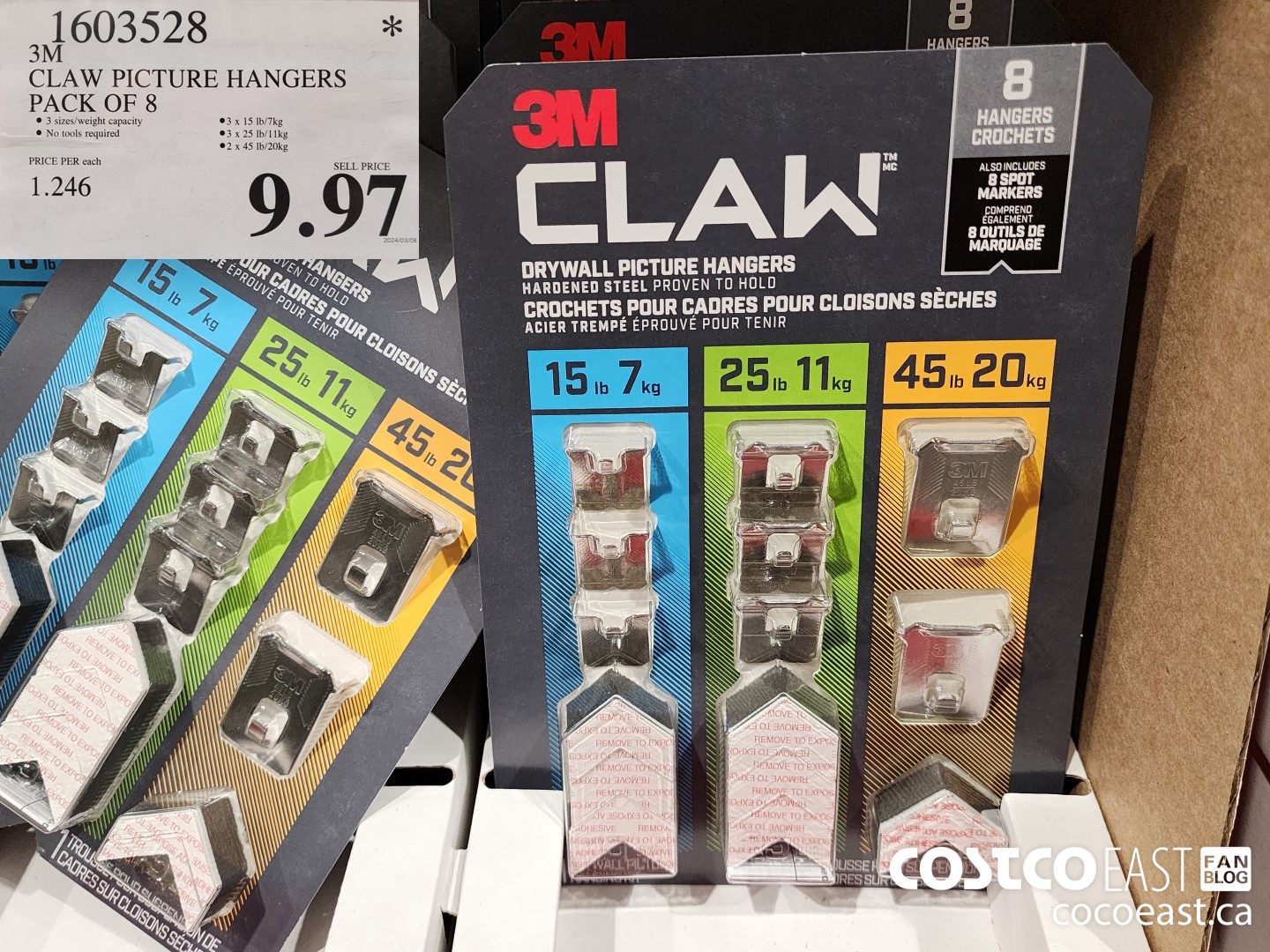 1603528 3M CLAW PICTURE HANGERS PACK OF 8 9 97 - Costco East Fan Blog