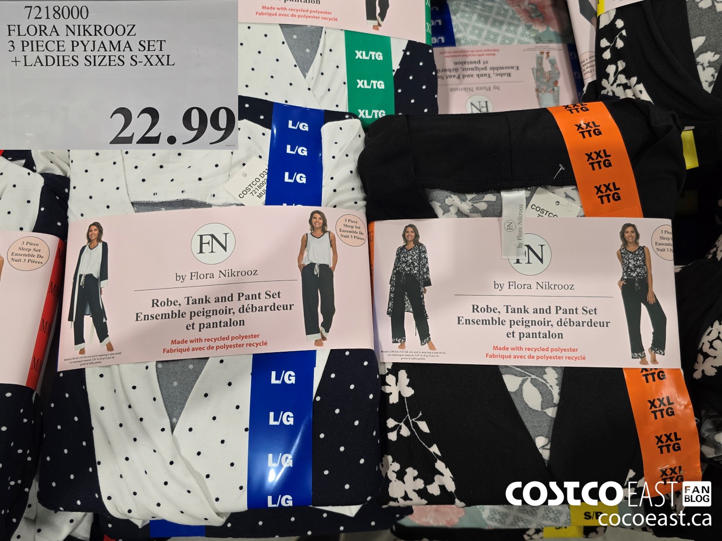 7218000 FLORA NIKROOZ 3 PIECE PYJAMA SET LADIES SIZES S XXL 22 99 Costco East Fan Blog