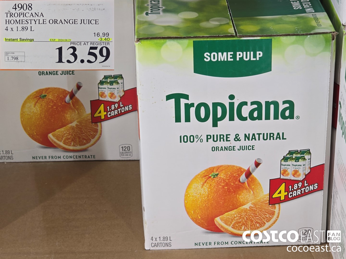 Costco tropicana orange juice hotsell