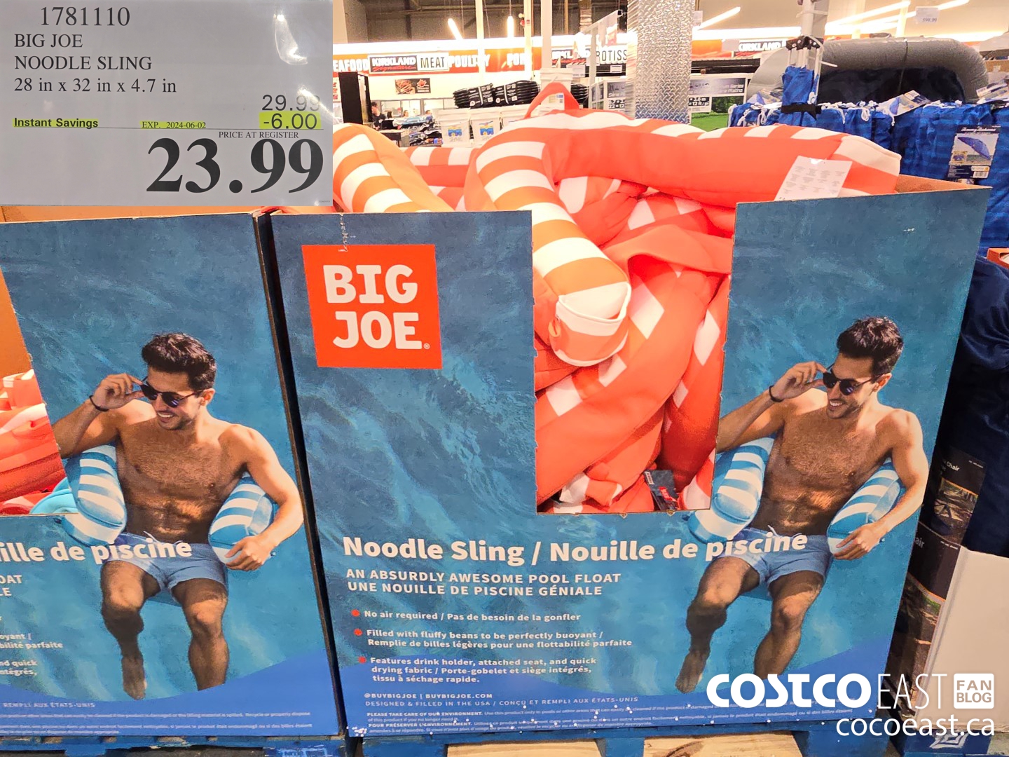 1781110 BIG JOE NOODLE SLING 23 IN X 32 X 4 7 IN 6 00 INSTANT SAVINGS