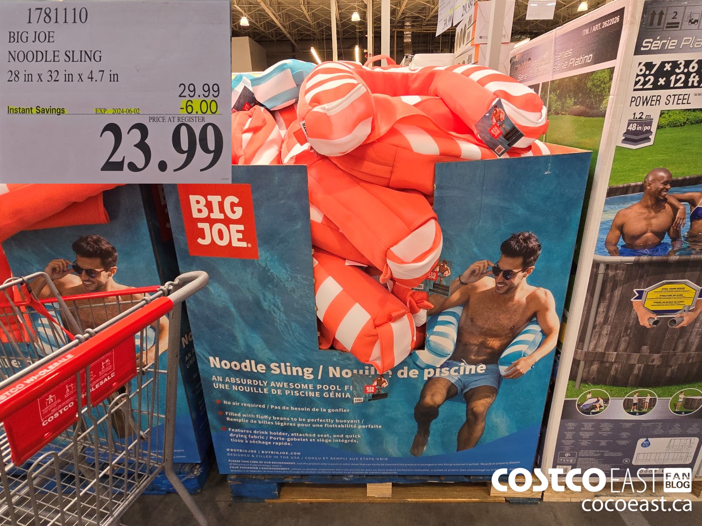 1781110 BIG JOE NOODLE SLING 23 IN X 32 X 4 7 IN 6 00 INSTANT SAVINGS