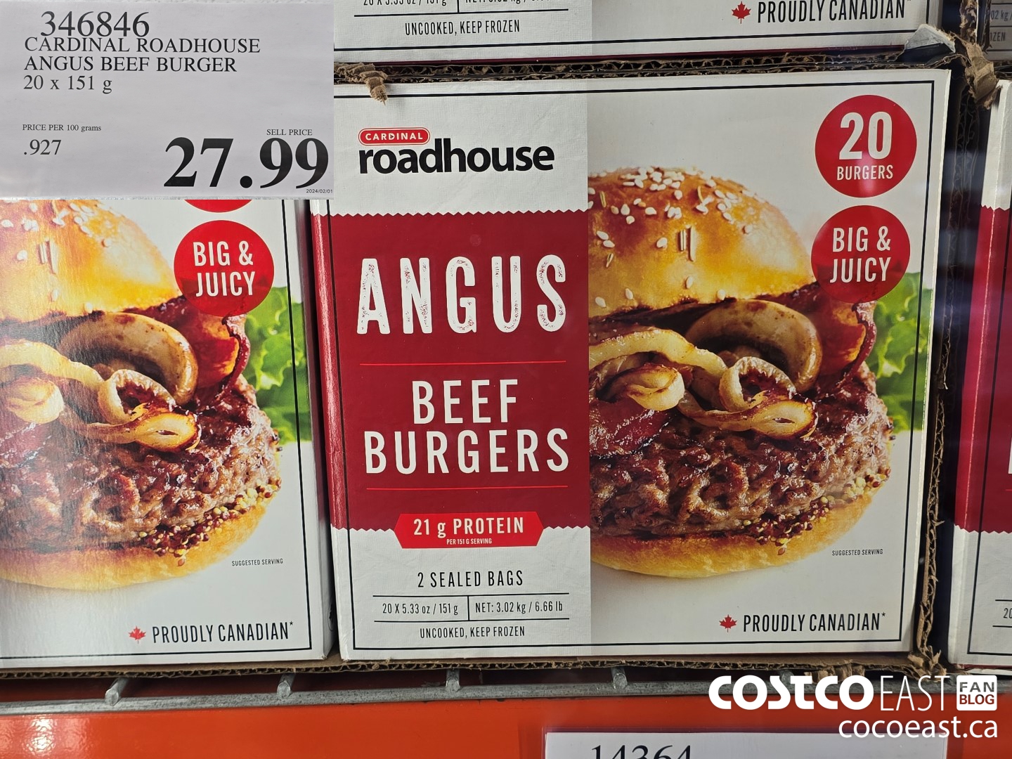 346846 CARDINAL ROADHOUSE ANGUS BEEF BURGER 20 X 151 G 27 99 - Costco ...