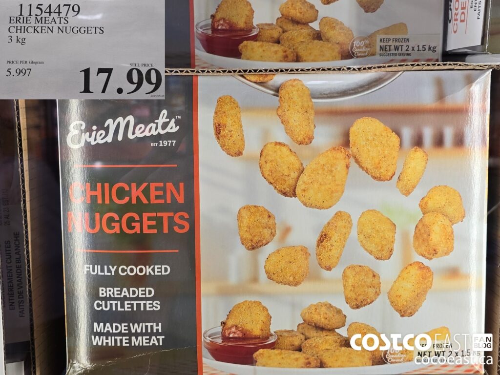 1154479 ERIE MEATS CHICKEN NUGGETS 3 kg 17 99 Costco East Fan Blog