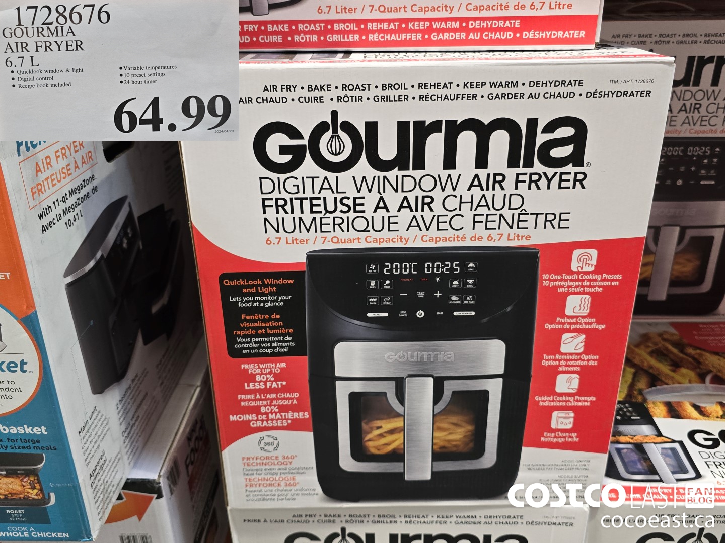 1728676 GOURMIA AIR FRYER 6 7 L 64 99 Costco East Fan Blog