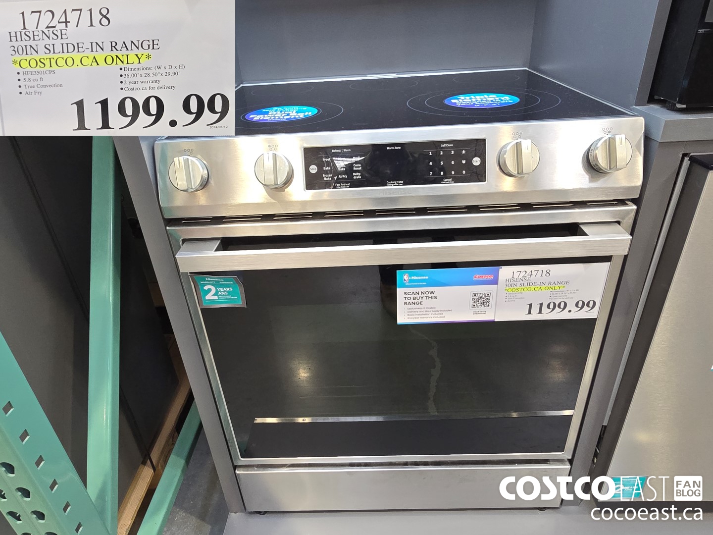 1724718 HISENSE 30IN SLIDE IN RANGE COSTCO CA ONLY 1199 99 Costco