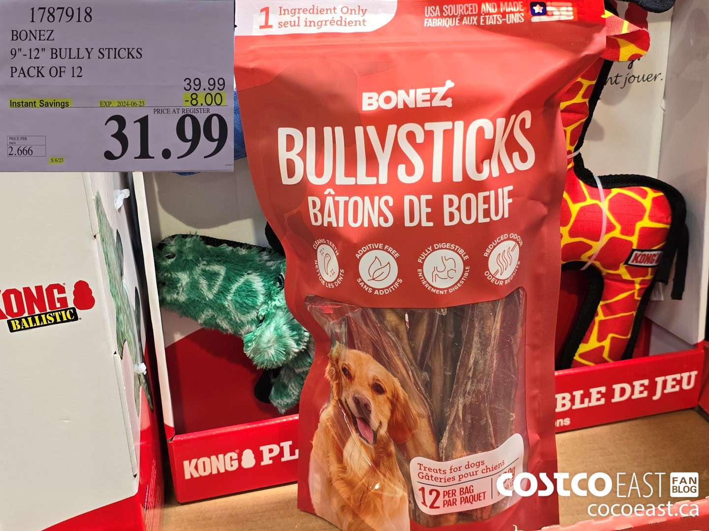 1787918 BONEZ 9 12 BULLY STICKS PACK OF 12 8 00 INSTANT SAVINGS EXPIRES ON 2024 06 23 31 99 Costco East Fan Blog