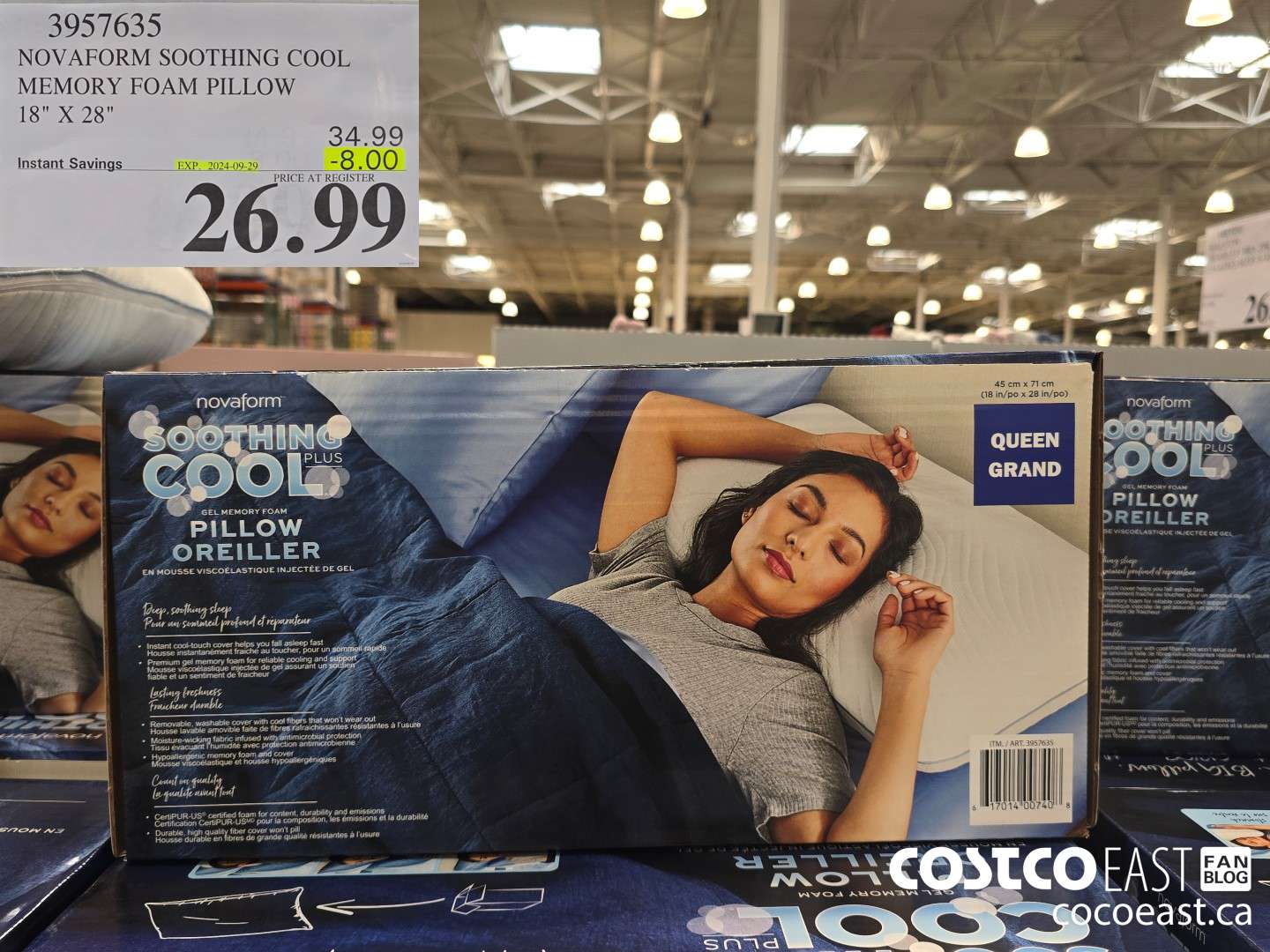 3957635 NOVAFORM SOOTHING COOL MEMORY FOAM PILLOW 18 X 28 8 00 INSTANT ...