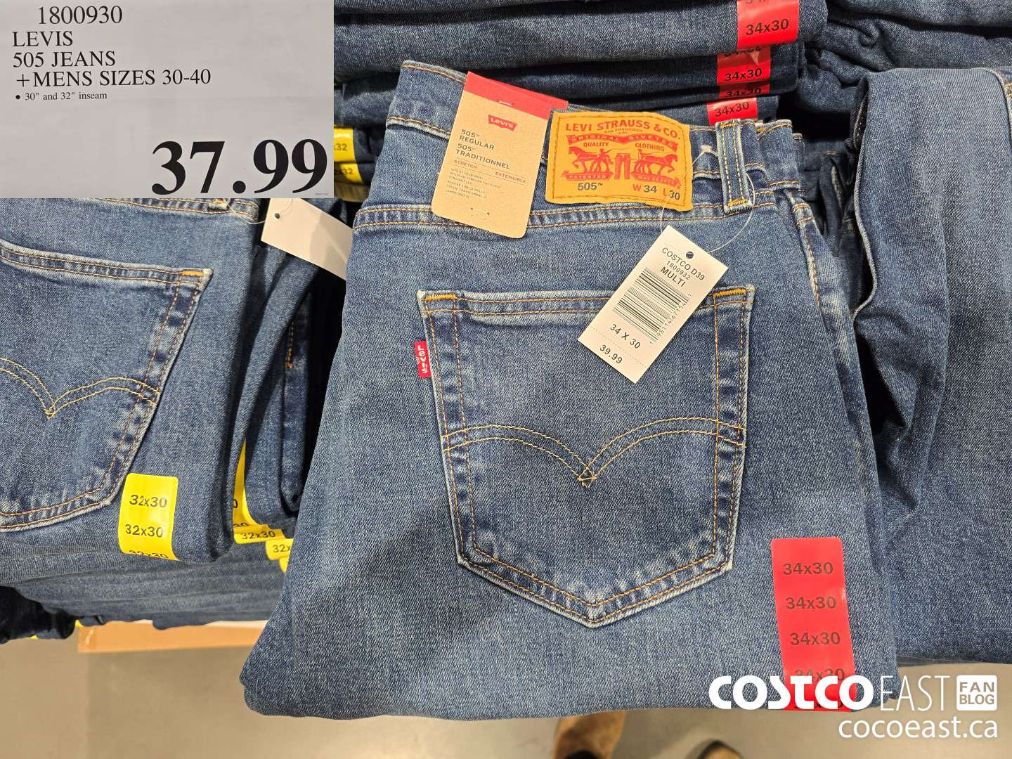 1800930 LEVIS 505 JEANS MENS SIZES 30 40 37 99 Costco East Fan Blog