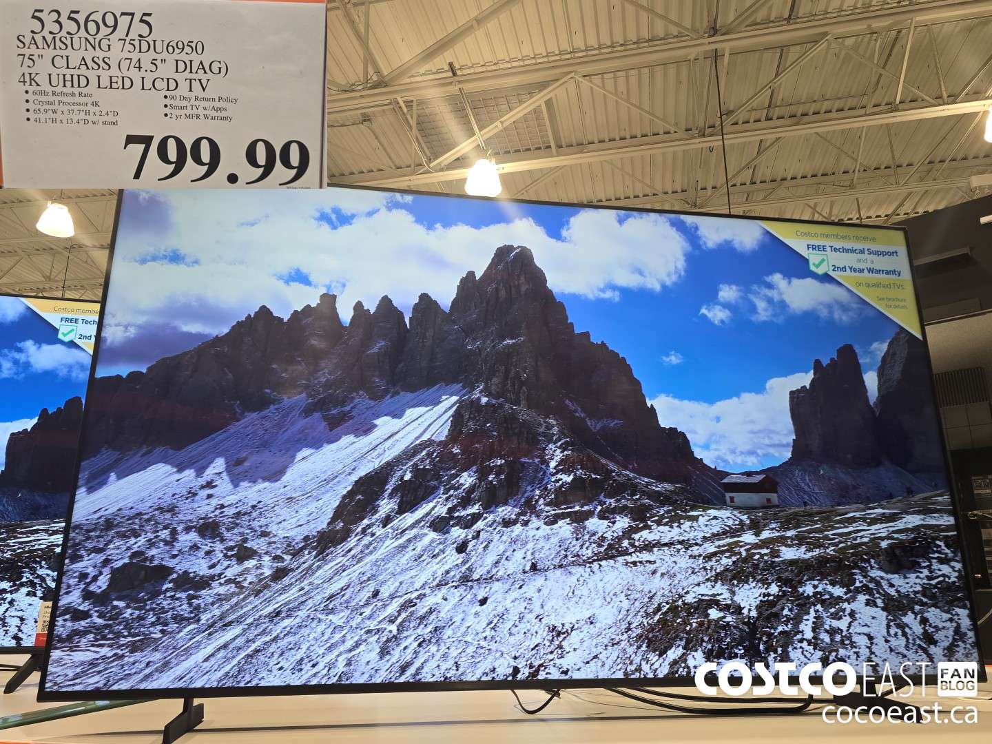 5356975 SAMSUNG 7556950 75 CLASS 74 5 DIAG 4K UHD LED LCD TV 799 99