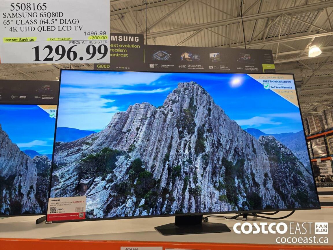5508165 SAMSUNG 65Q80D 65 CLASS 64 5 DIAG 4K UHD QLED LCD TV 200 00 ...