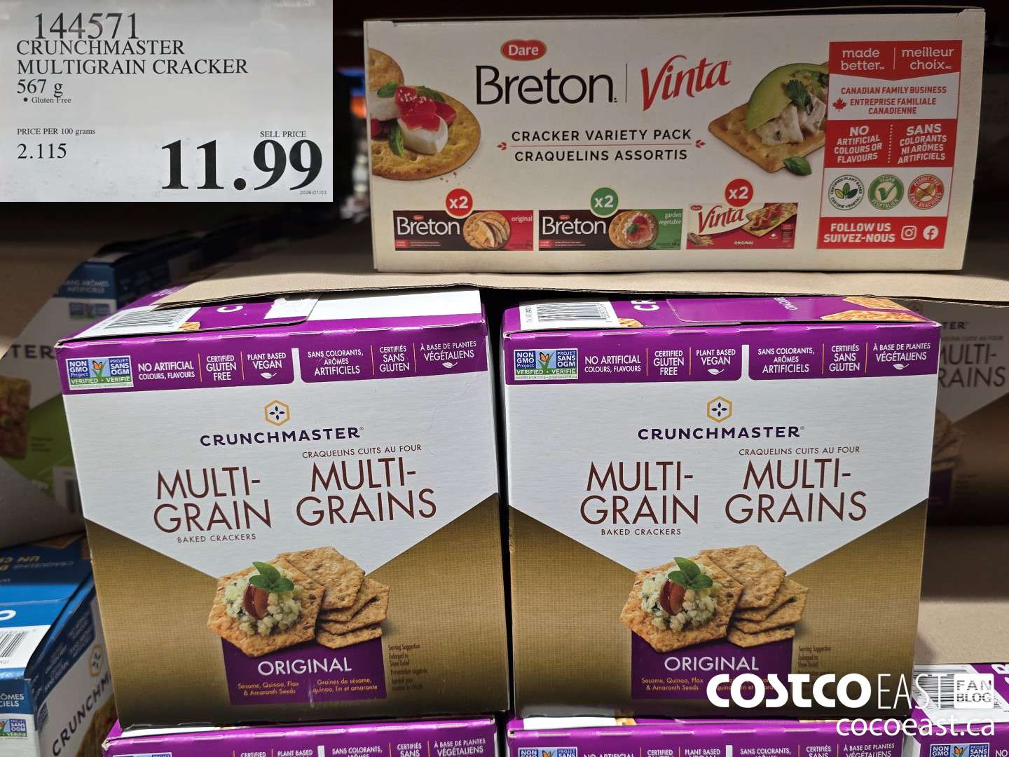 144571 CRUNCHMASTER MULTIGRAIN CRACKER 567 G 11 99 - Costco