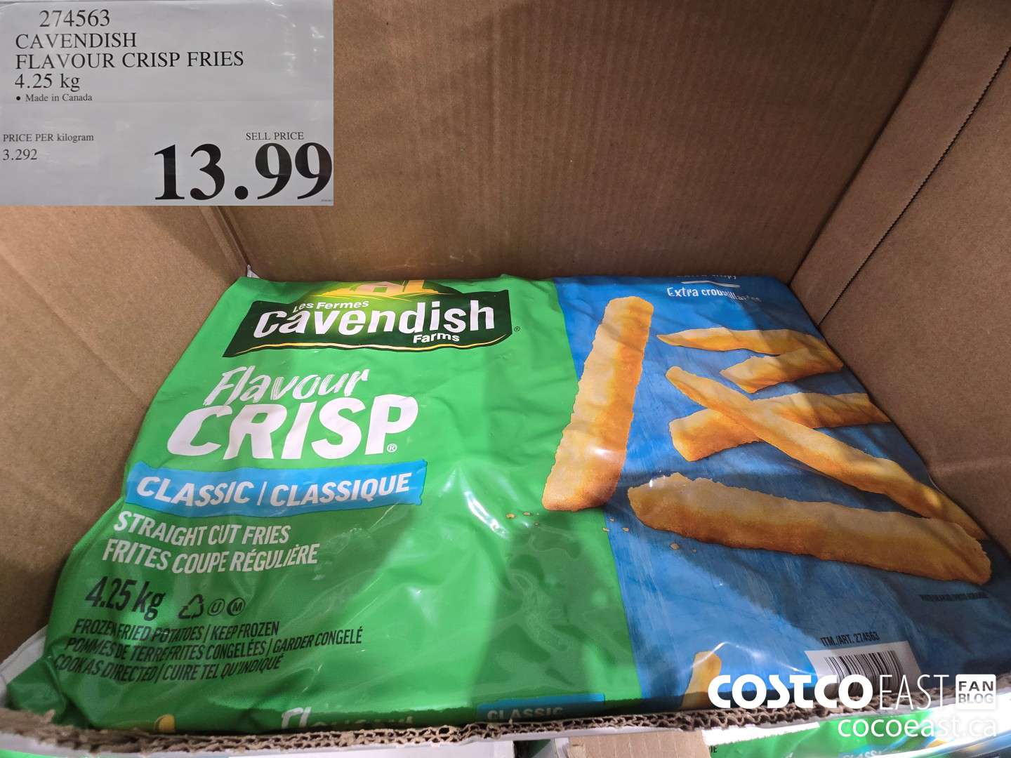 274563 CAVENDISH FLAVOUR CRISP FRIES 4 25 KG 13 99 - Costco East