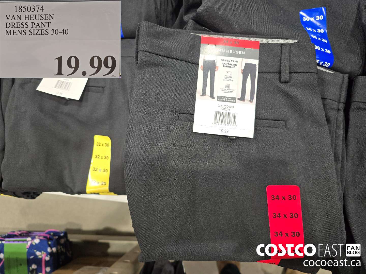 1850374 VAN HEUSEN DRESS PANT MENS SIZES 30 40 19 99 - Costco East Fan Blog