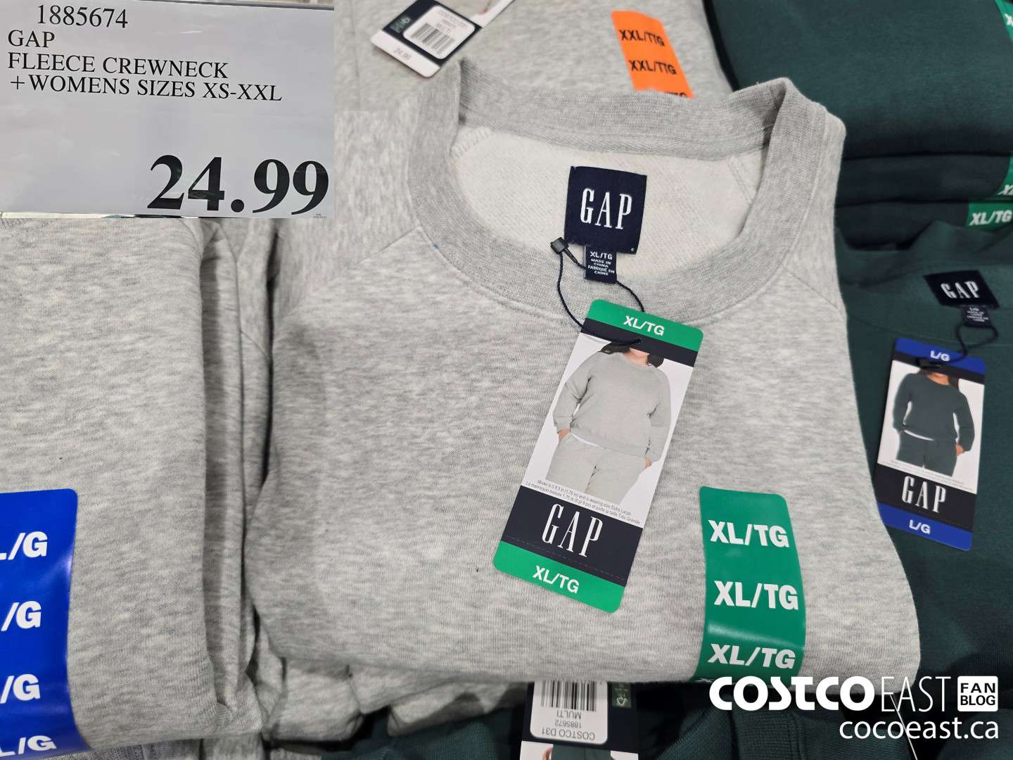 1885674 GAP FLEECE CREWNECK WOMENS SIZES XS XXL 24 99 - Costco