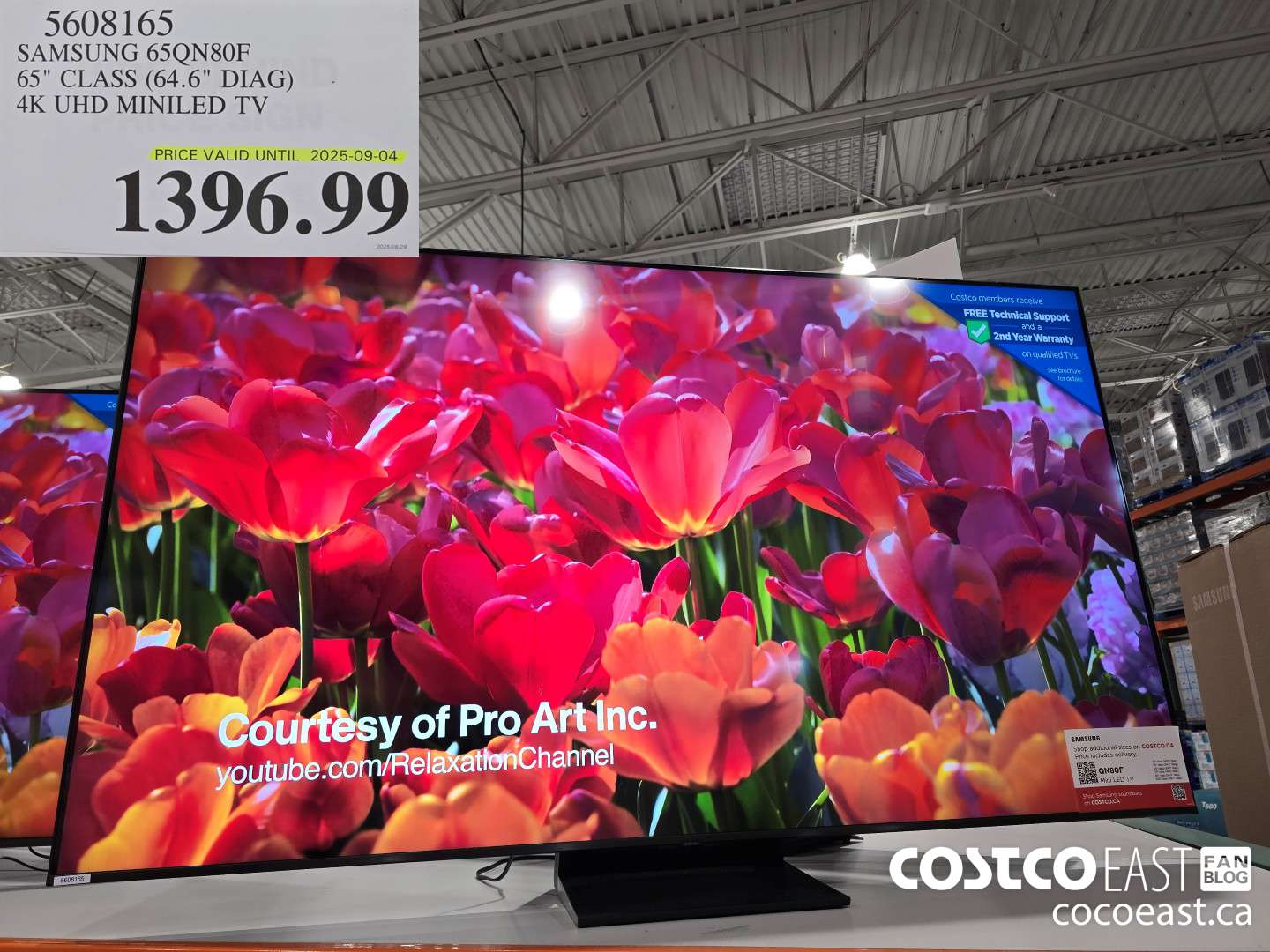 5608165 SAMSUNG 65QN80F 65 CLASS 64 6 DIAG 4K UHD MINILED TV 1396