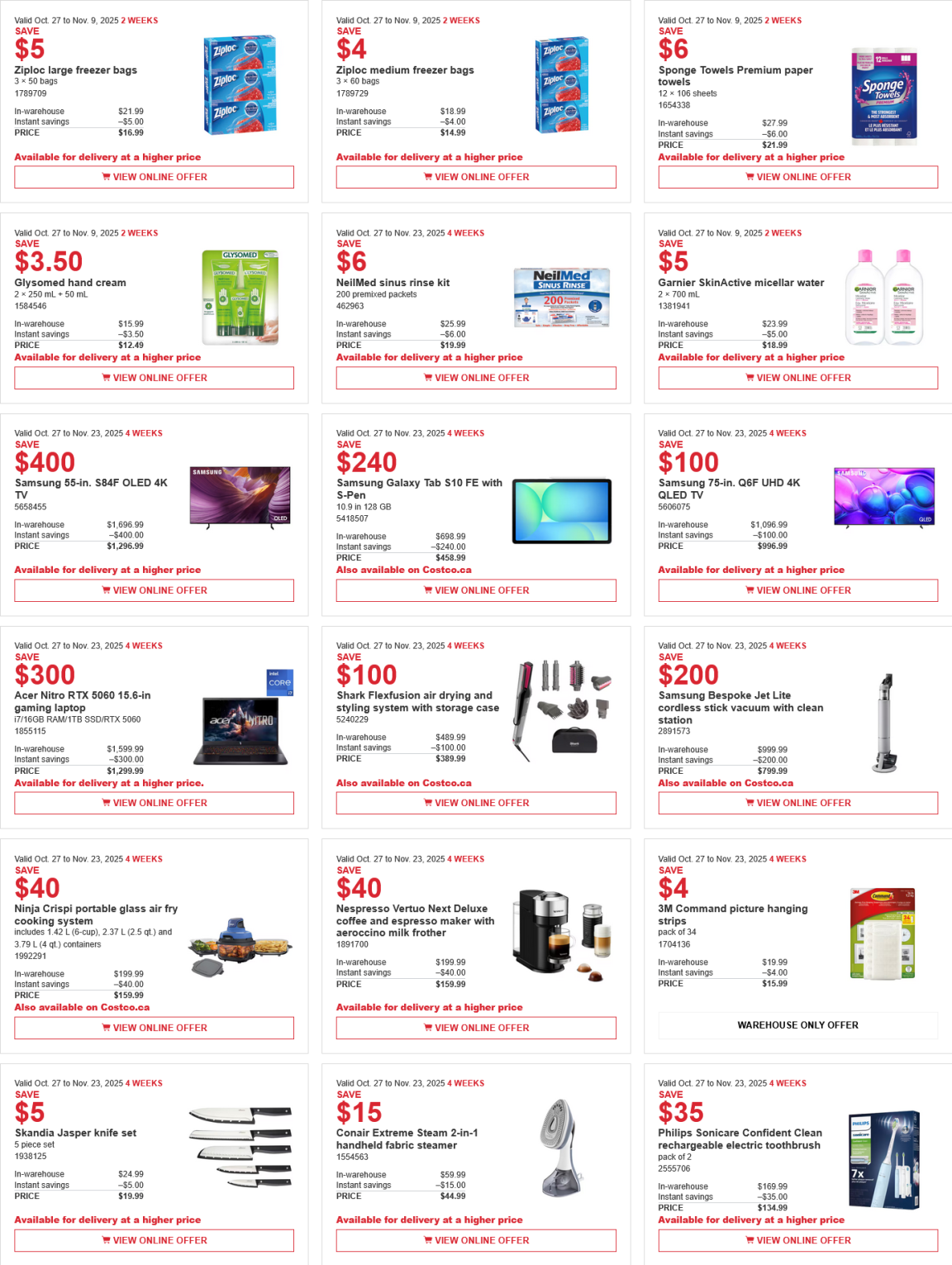Costco weekend sales Nov 21st - 32rd 2025 – Ontario & Atlantic Canada ...