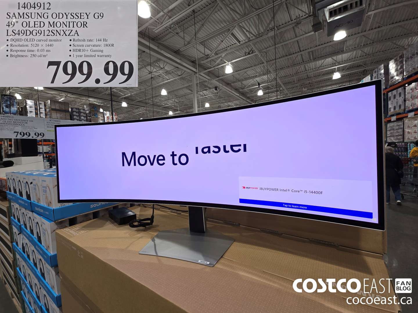 1404912 SAMSUNG ODYSSEY G9 49 OLED MONITOR LS49DG912SNXZA 799 99