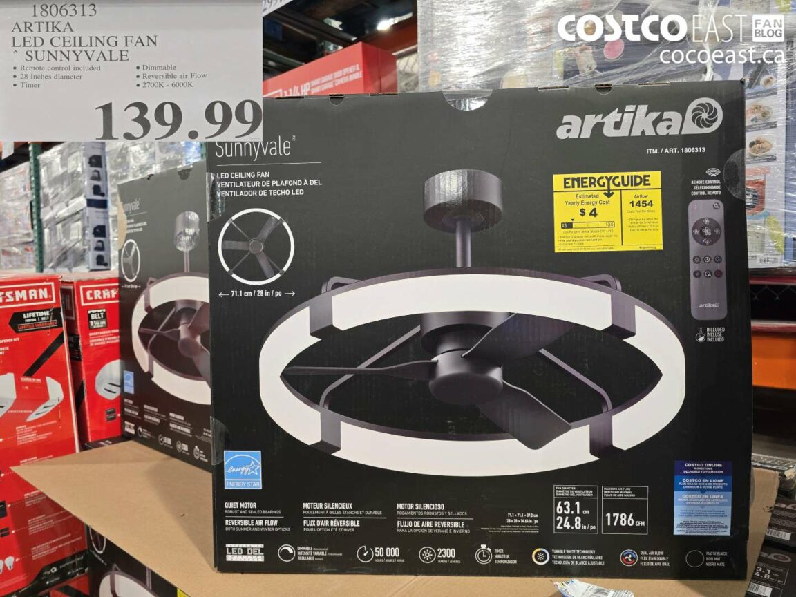 1806313 ARTIKA LED CEILING FAN SUNNYVALE 139 99 - Costco East Fan Blog