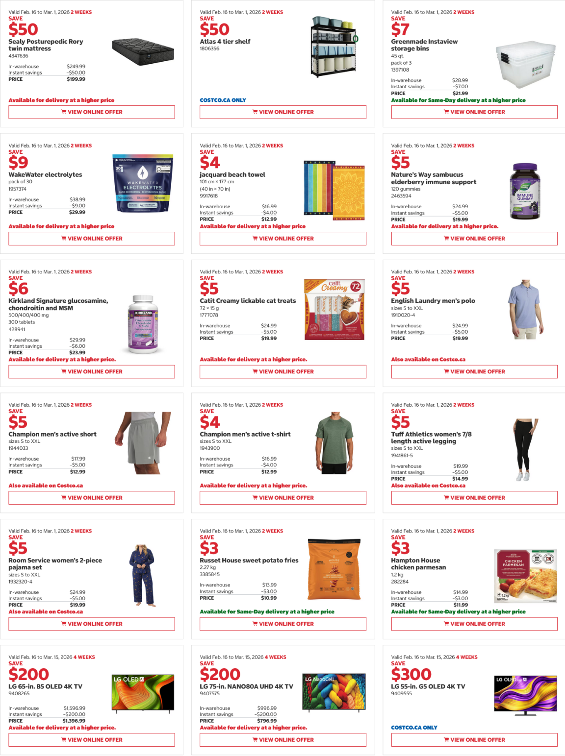 Costco weekend Sales Feb 20th - 22nd 2026 – Ontario & Atlantic Canada ...